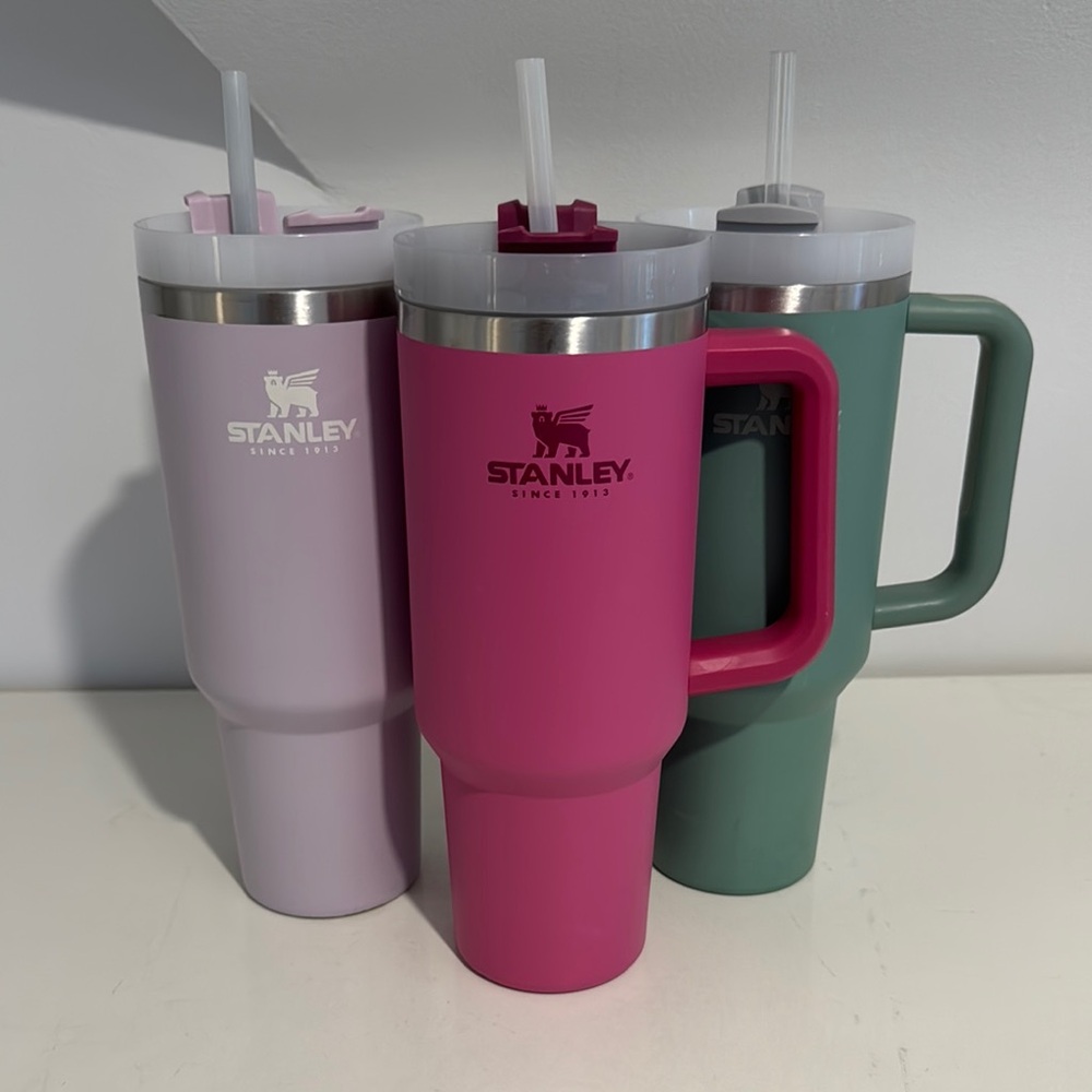 Bundle of 3 Stanley Tumbler 40 oz. in Pink, Green, and Purple